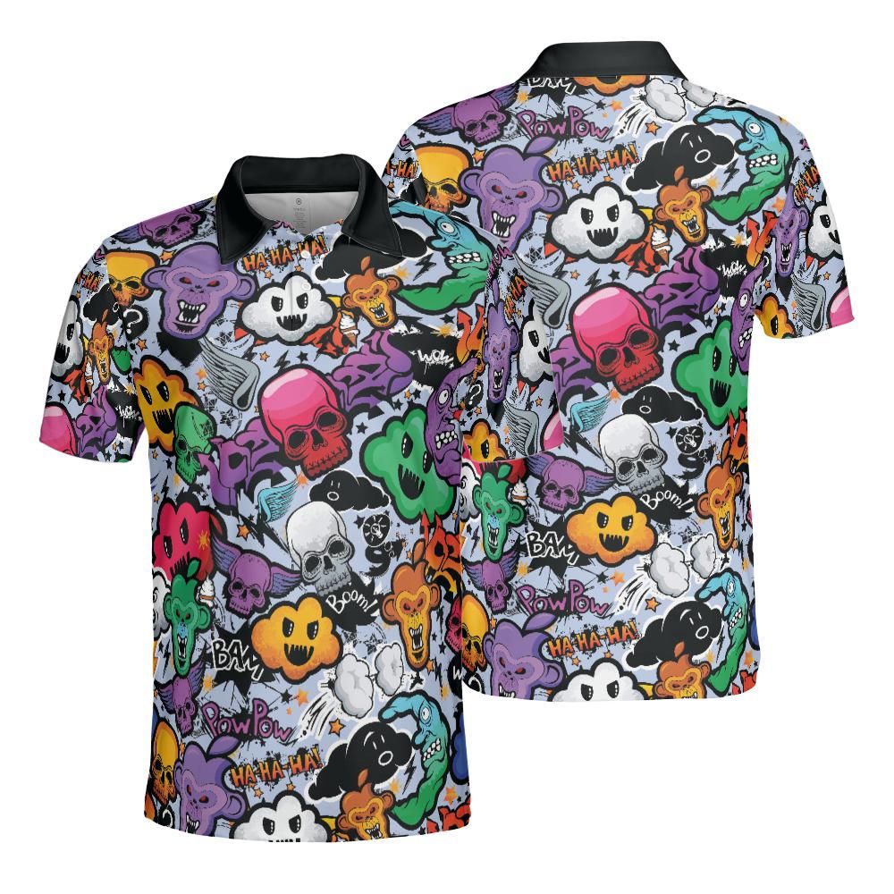 Spooky Graffiti Polo Shirt