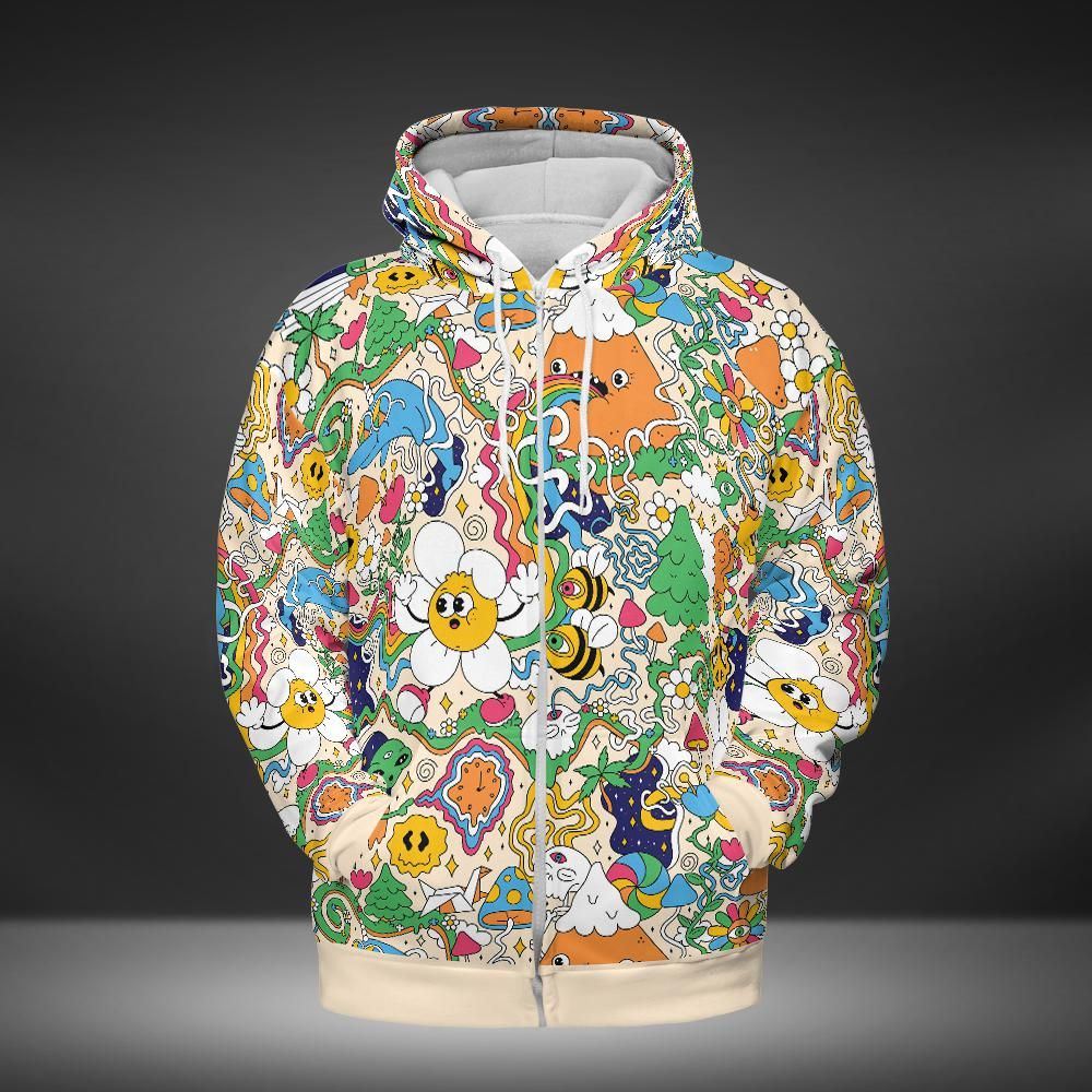 Mushroom Trip Premium Unisex Zip Hoodie