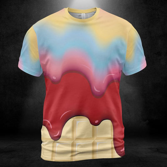 Rainbow & Strawberry Ice Cream On A White Chocolate Bar Unisex Comfort T-Shirt