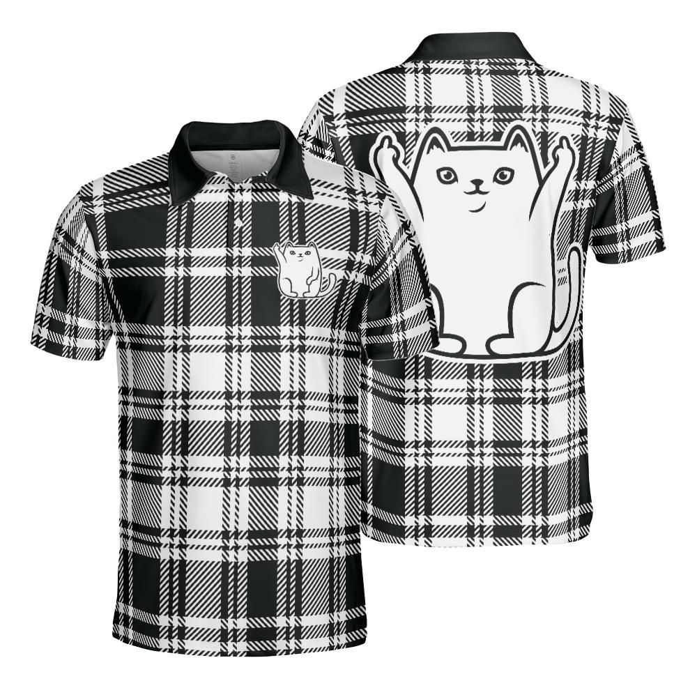 Plaid Mad Cat Polo Shirt