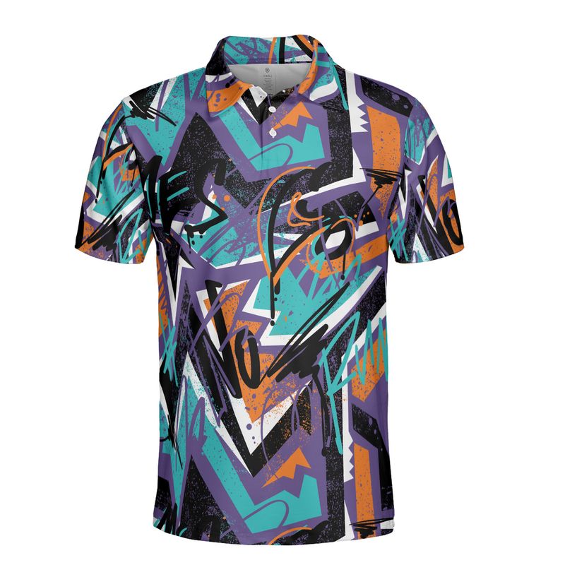 Scribbles & Geometric Polo Shirt