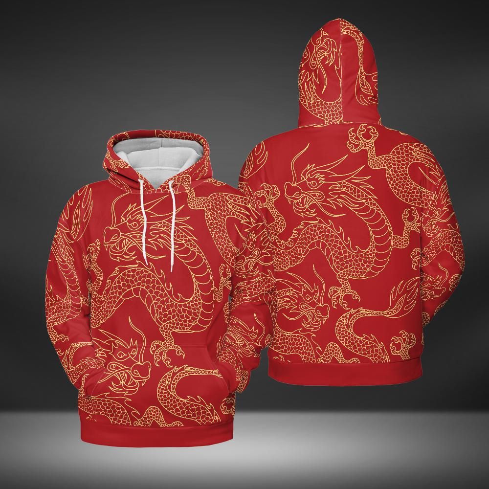 Gold & Red Dragon Premium Unisex Hoodie