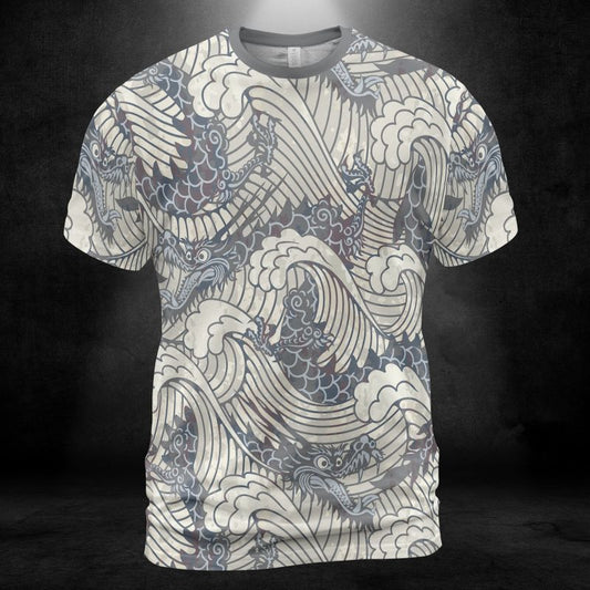 Vintage Dragons In Waves Unisex Comfort T-Shirt