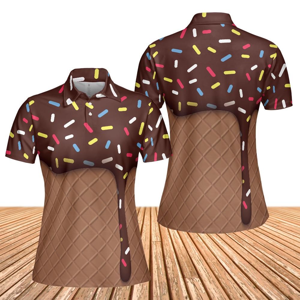 Chocolate Ice Cream And Cone Women's Polo Shirt