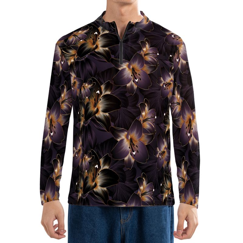 Golden Luxury Flowers Performance Q-Zip