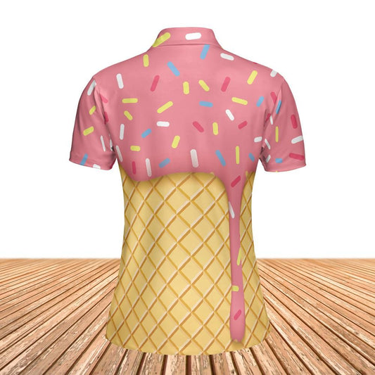 Strawberry Ice Cream Cone Women's Polo Shirt