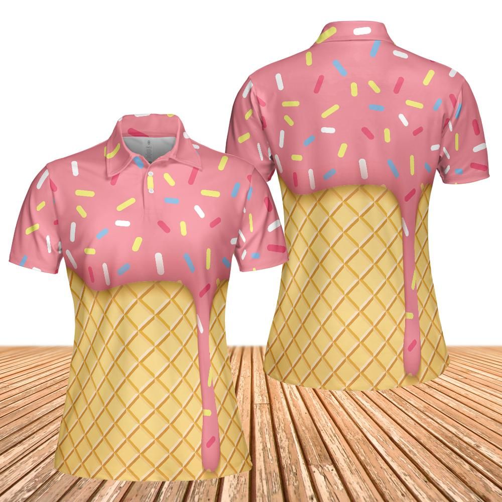 Strawberry Ice Cream Cone Women's Polo Shirt