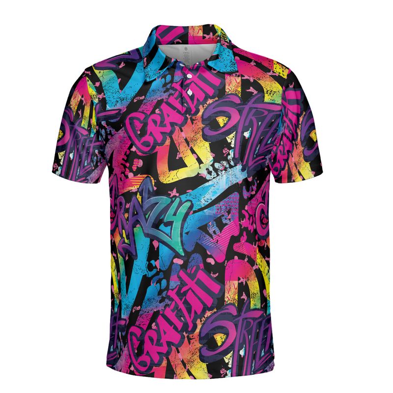 Gradient Graffiti Polo Shirt