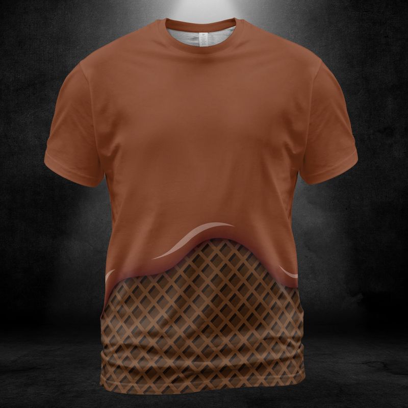 Chocolate Ice Cream On A Chocolate Waffle Cone Unisex Comfort T-Shirt