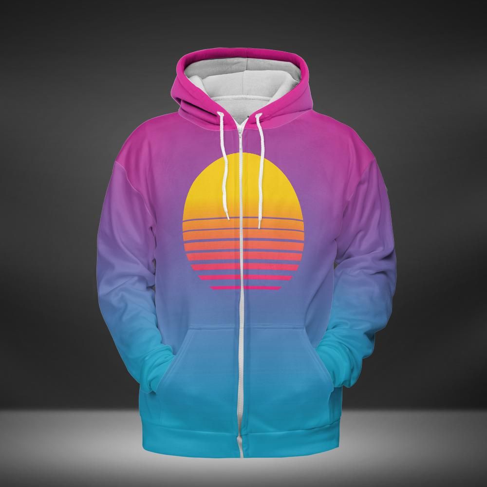 Sunset On The Beach Premium Unisex Zip Hoodie