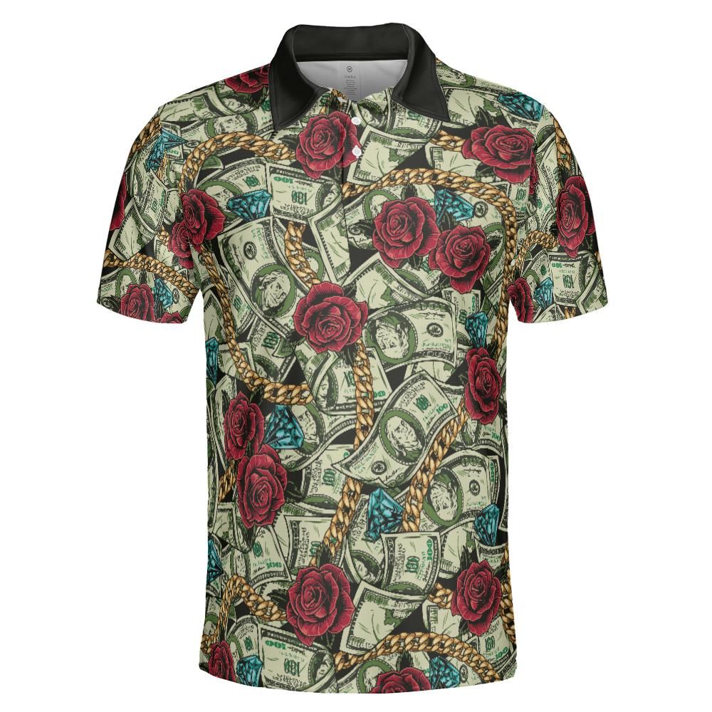 Money And Diamonds Over Everything Polo Shirt