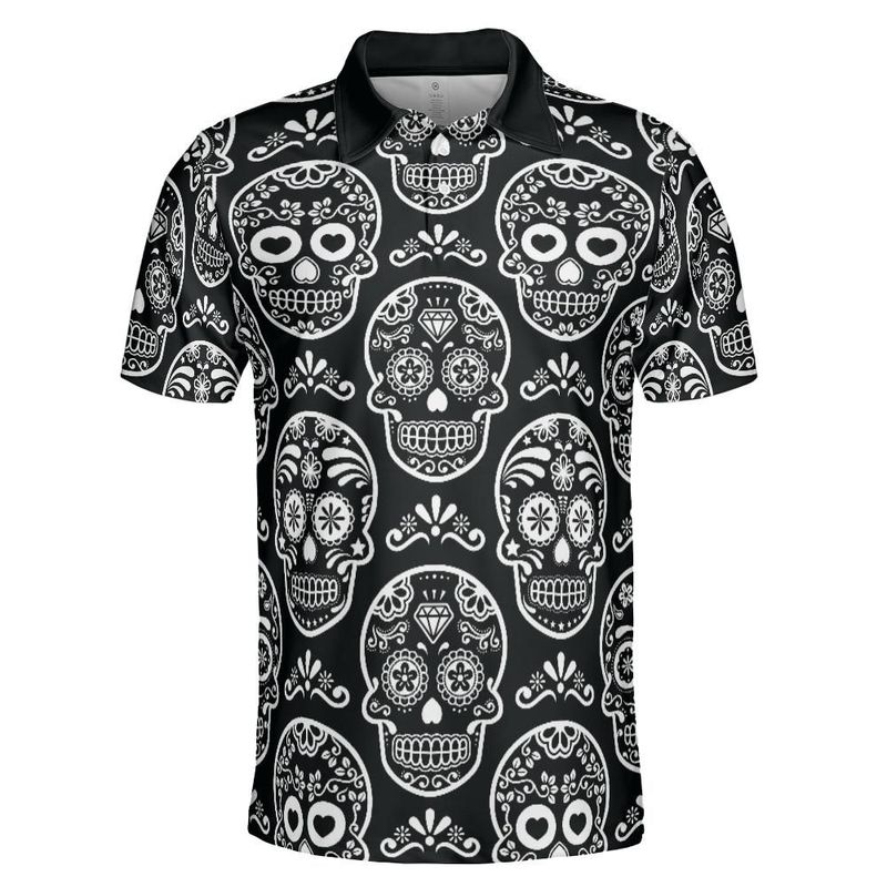 Black & White Calavera Premium Polo Shirt