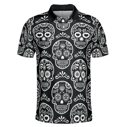 Black & White Calavera Premium Polo Shirt