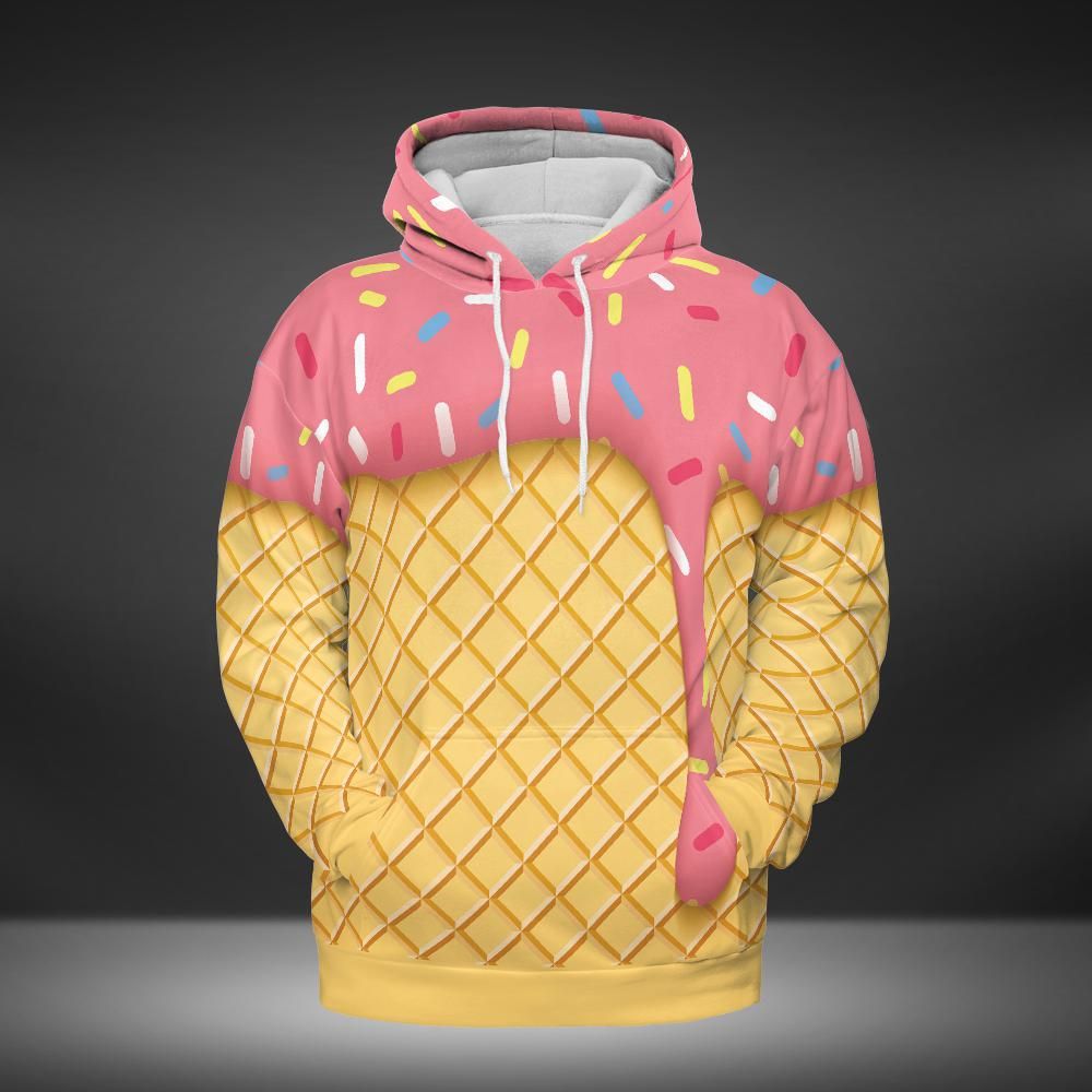 Strawberry Ice Cream Cone Premium Unisex Hoodie