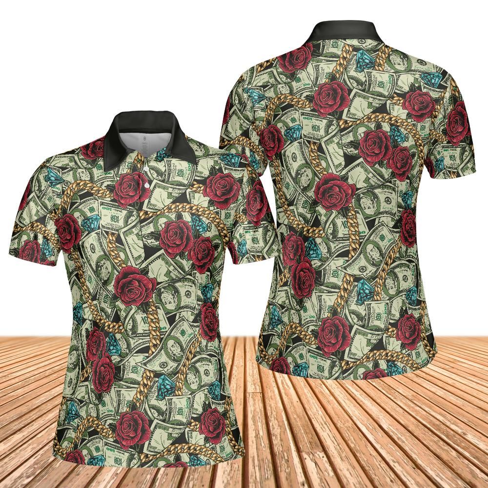Money And Diamonds Over Everything Women's Polo Shirt