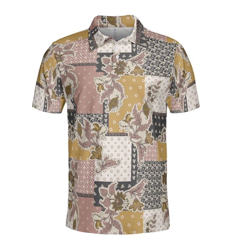 Old Floral Patchwork Polo Shirt