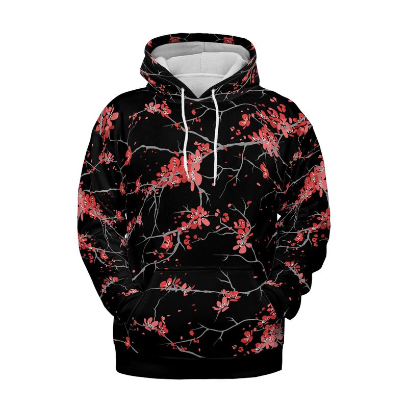 Cherry Blossoms Black Premium Unisex Hoodie