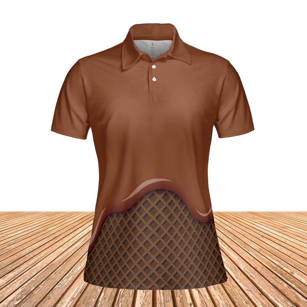 Chocolate Ice Cream On A Chocolate Waffle Cone Women's Polo Shirt