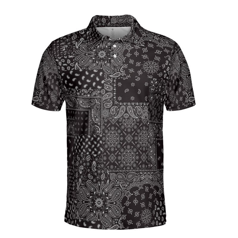 Black Paisley Bandanna Polo Shirt