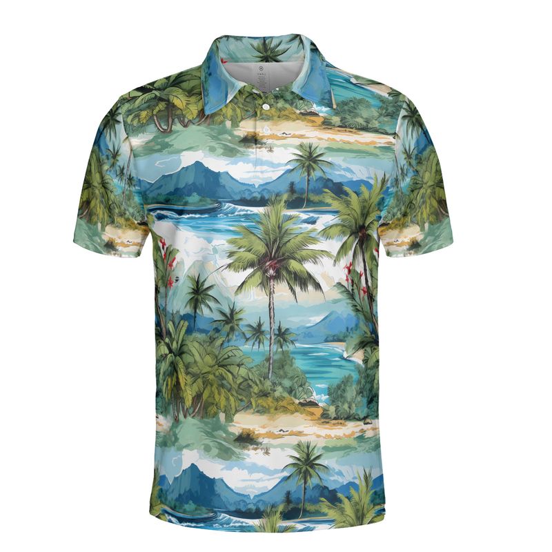 Watercolor Tropical Polo Shirt