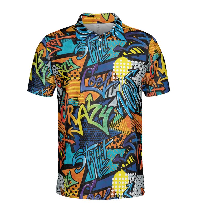 Crazy Cool Graffiti Polo Shirt