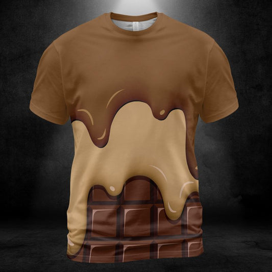 Chocolate Ice Cream & Caramel Ice Cream on a Chocolate Bar Unisex Comfort T-Shirt