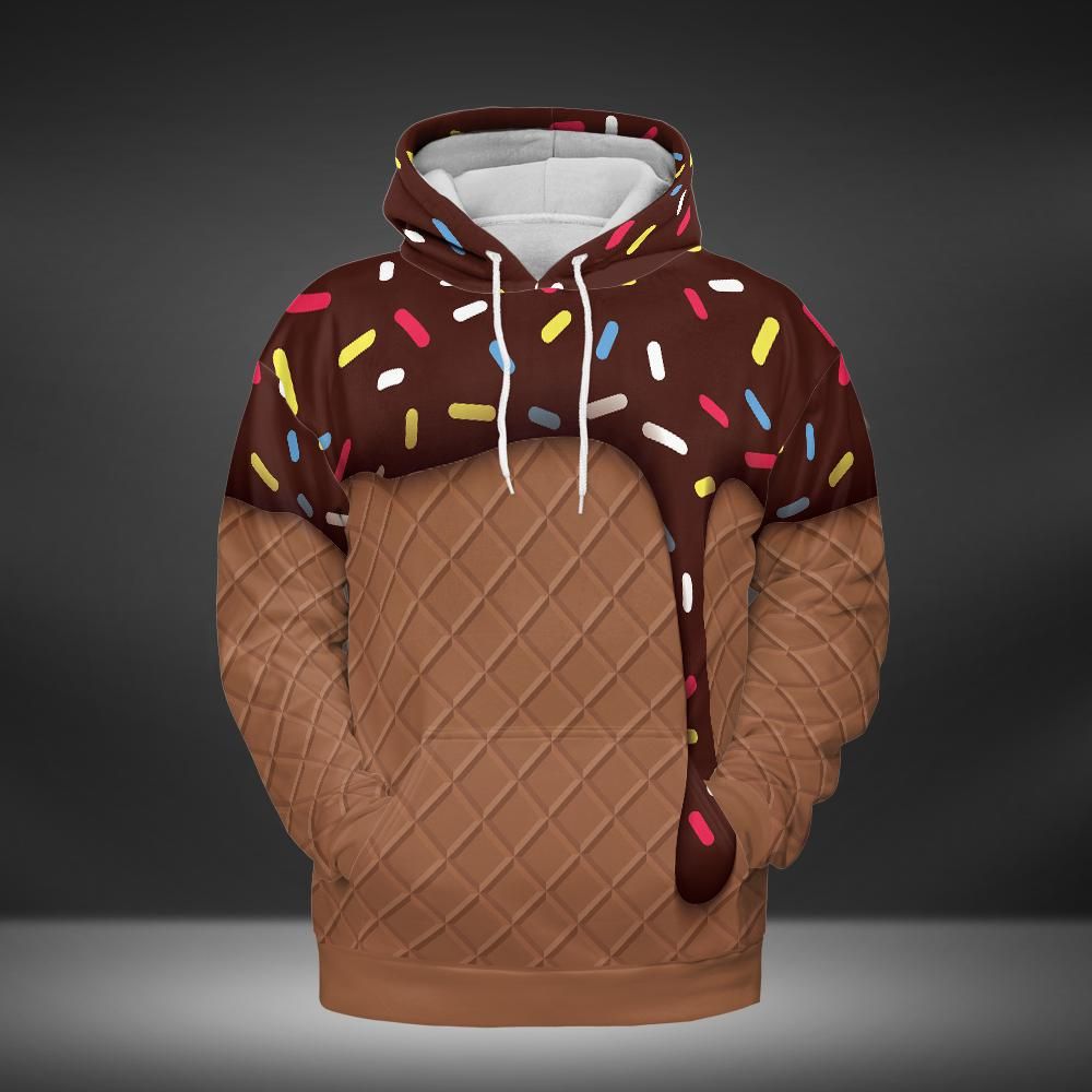 Chocolate Ice Cream And Cone Premium Unisex Hoodie