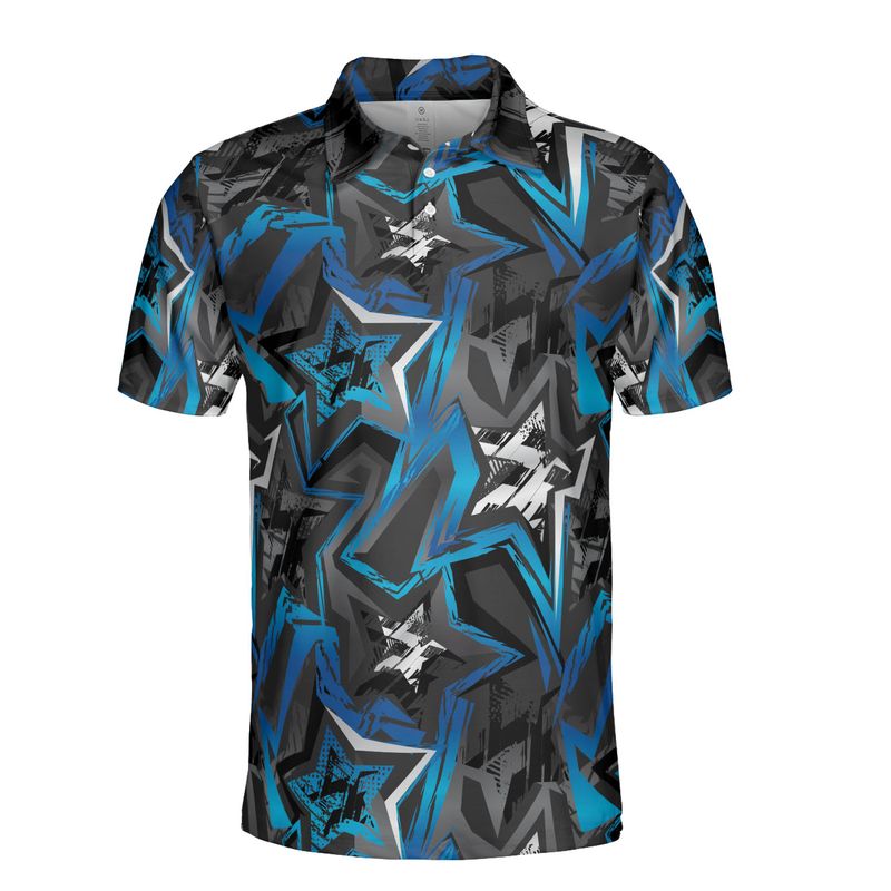 Blue & White Stars Polo Shirt