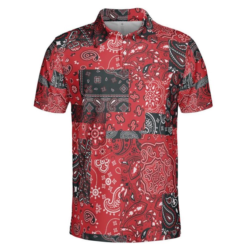 Red & Black Bandanna Polo Shirt