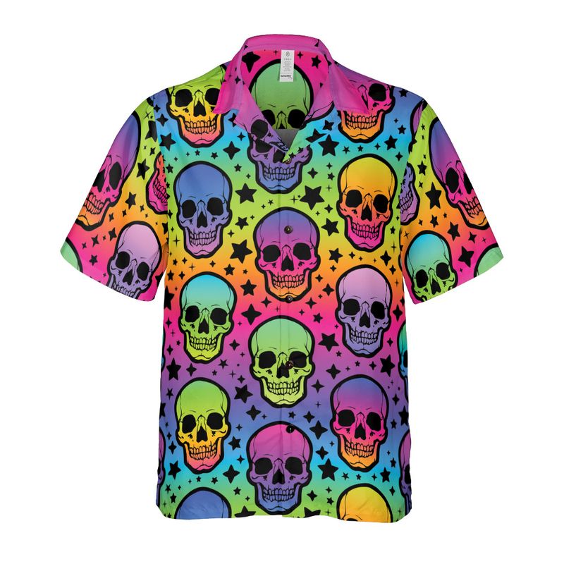 Gradient Skulls Button Up Shirt