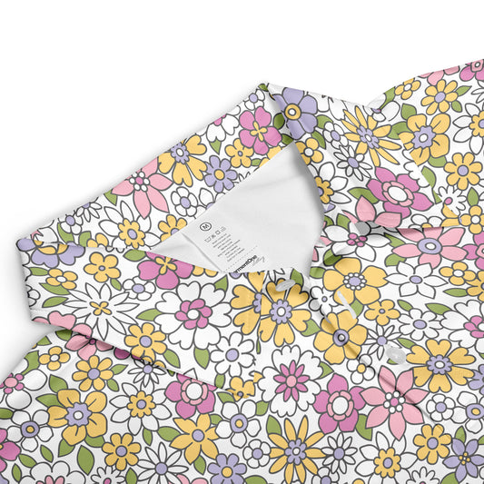 Retro Floral Polo Shirt