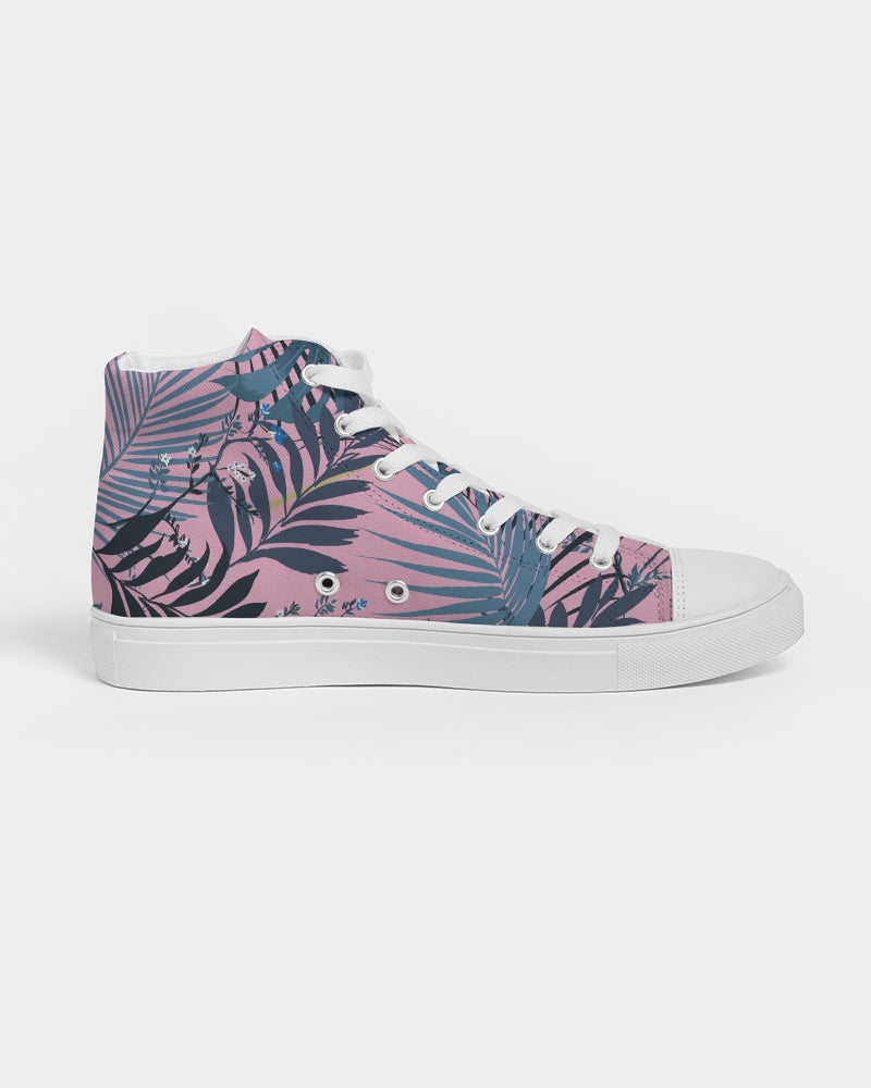 Tropical Forest Leaves Women's High Top Canvas Shoe