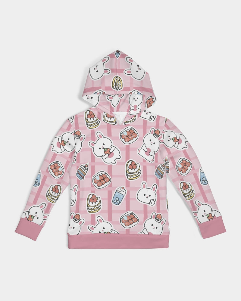 Bunnies And Strawberries large Kids All-Over Print Hoodie