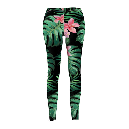 Summer Palm Leaves And Flowers Women's Leggings