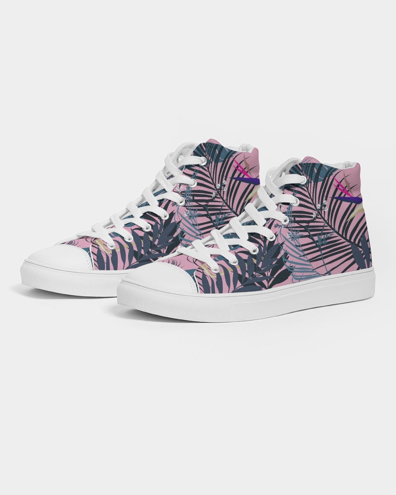Tropical Forest Leaves Women's High Top Canvas Shoe