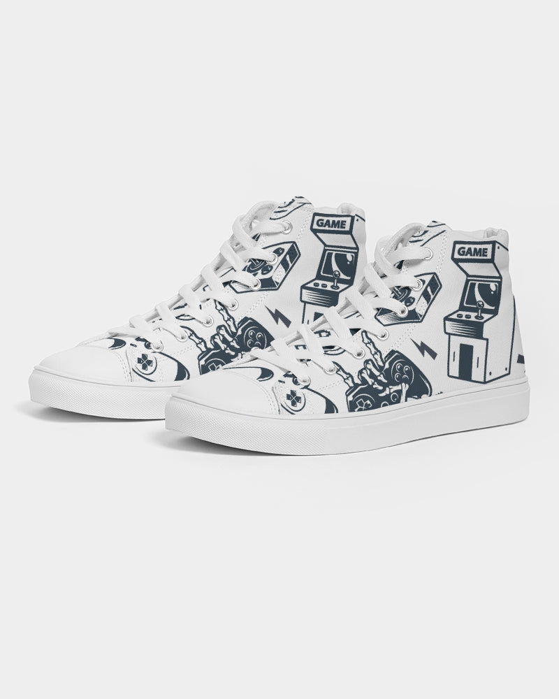 Game Over Men's High Top Canvas Shoe