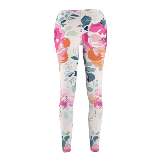 Soft Pink Watercolor Flowers Women's Leggings