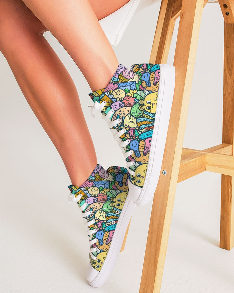 Weird Cuteness Women's High Top Canvas Shoe