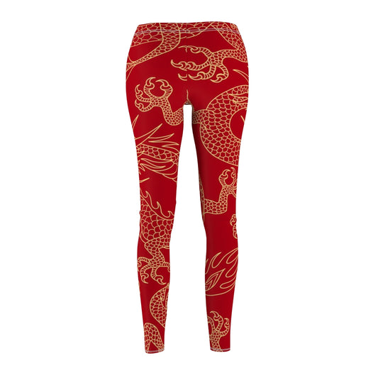 Gold & Red Dragon Women's Leggings