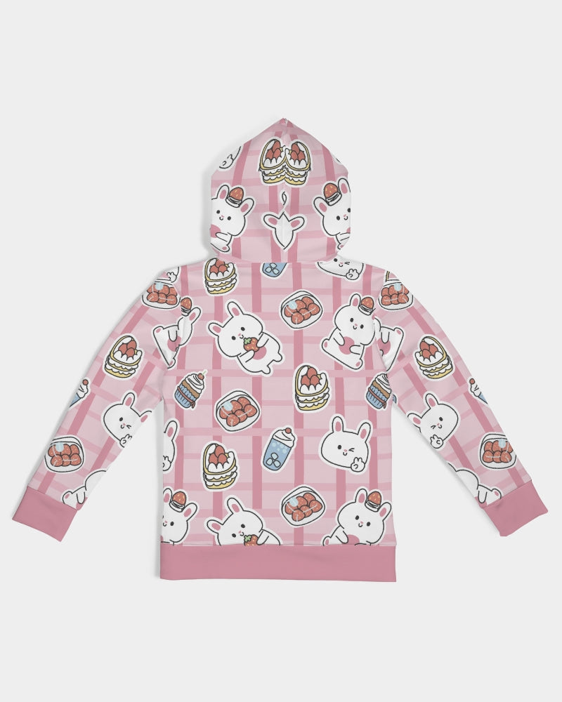 Bunnies And Strawberries large Kids All-Over Print Hoodie
