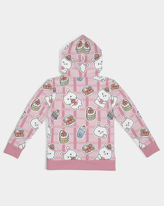 Bunnies And Strawberries large Kids All-Over Print Hoodie