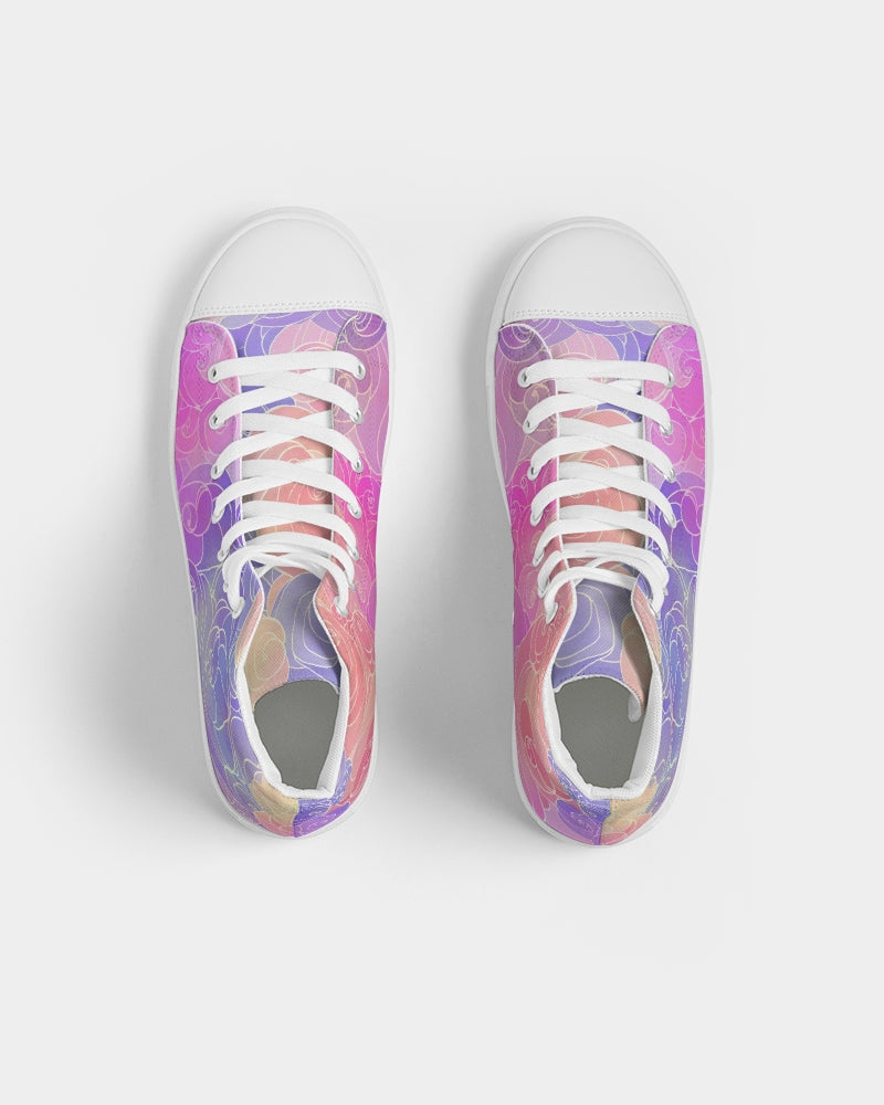 Pastel Clouds Men's High Top Canvas Shoe