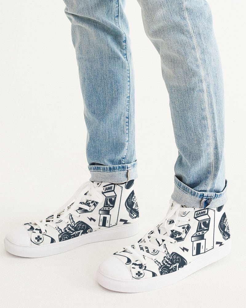 Game Over Men's High Top Canvas Shoe