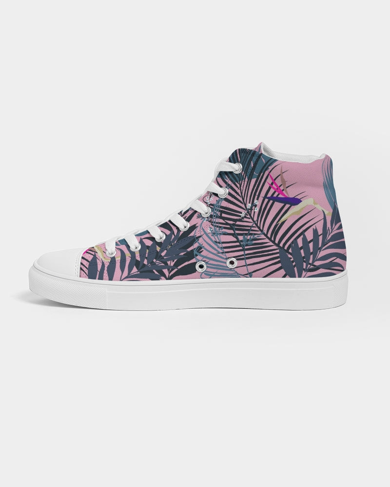 Tropical Forest Leaves Women's High Top Canvas Shoe
