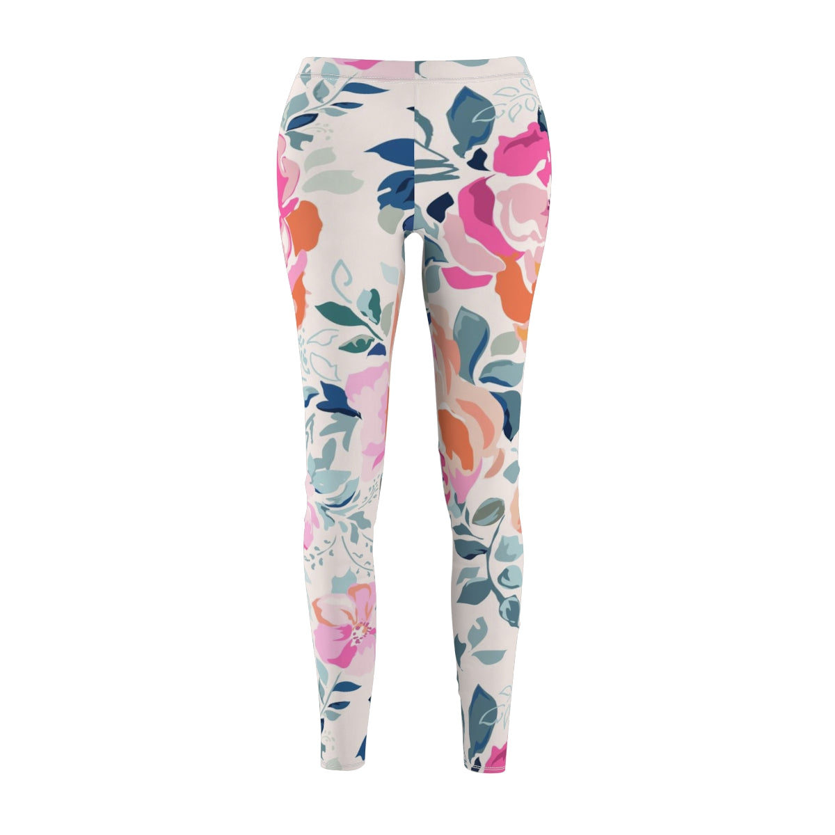 Soft Pink Watercolor Flowers Women's Leggings