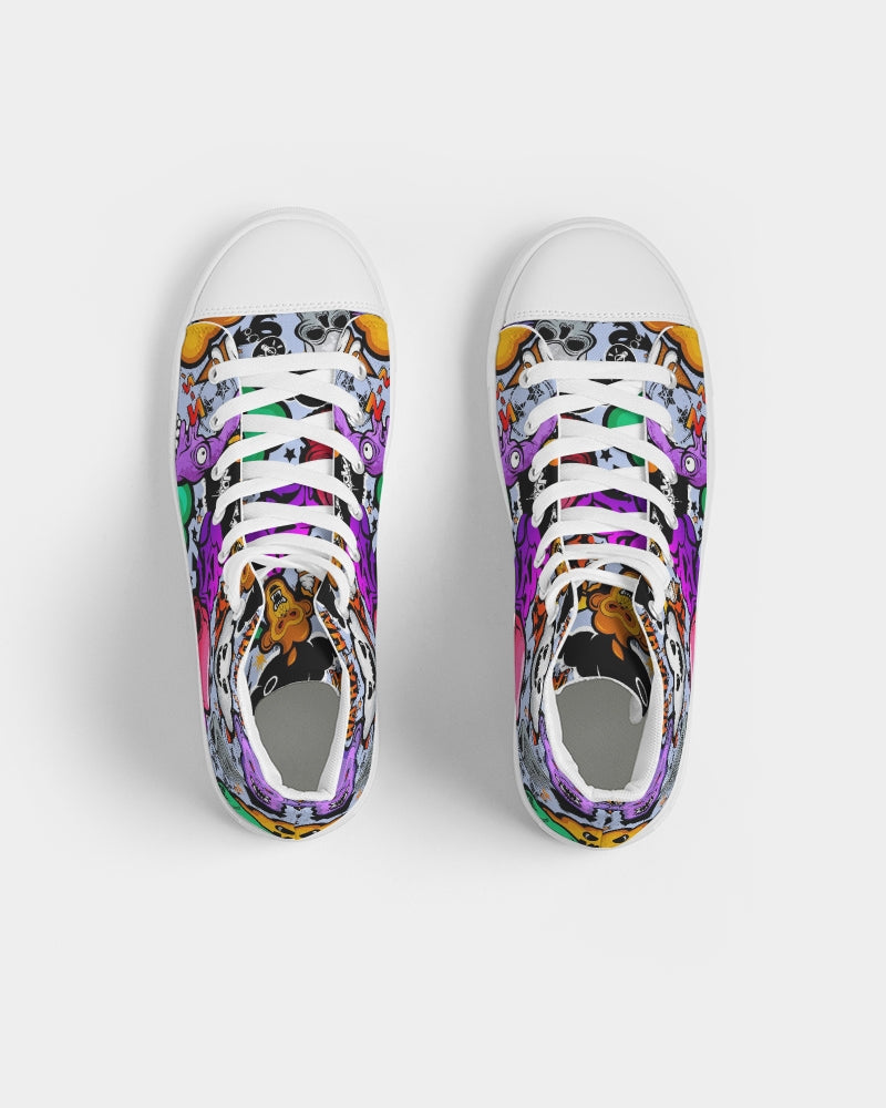 Spooky Graffiti Women's High Top Canvas Shoe