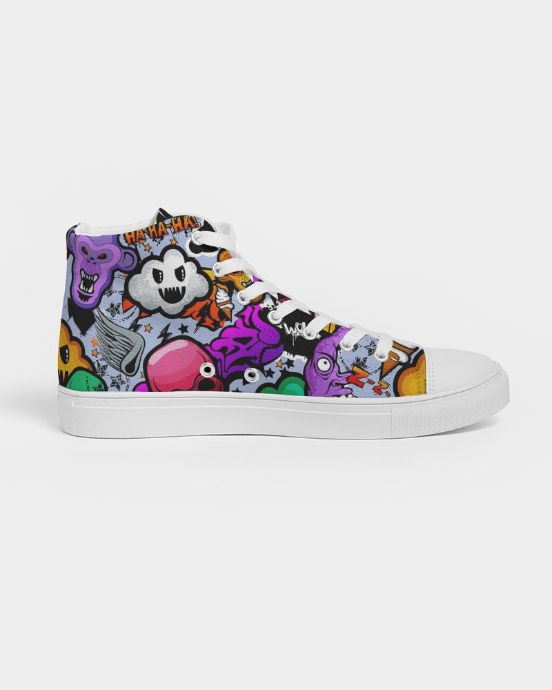 Spooky Graffiti Women's High Top Canvas Shoe