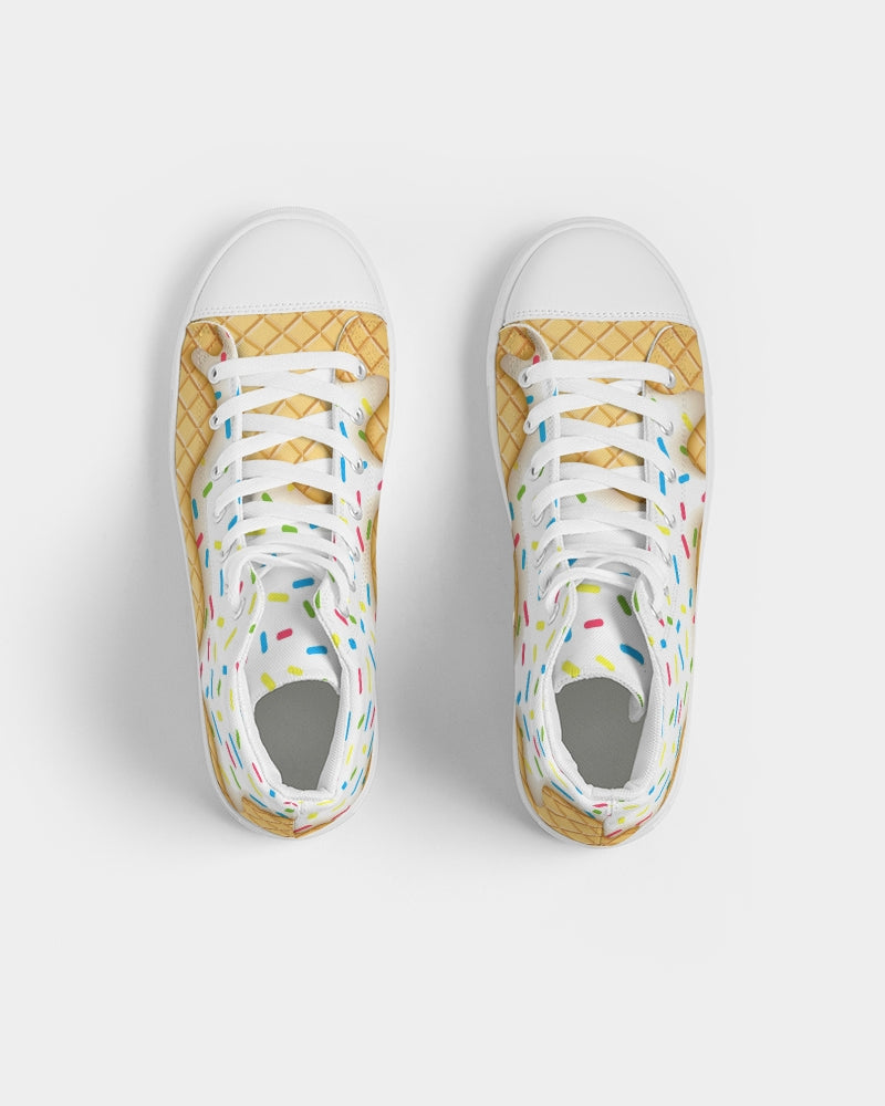 Ice Cream Cone Men's High Top Canvas Shoe