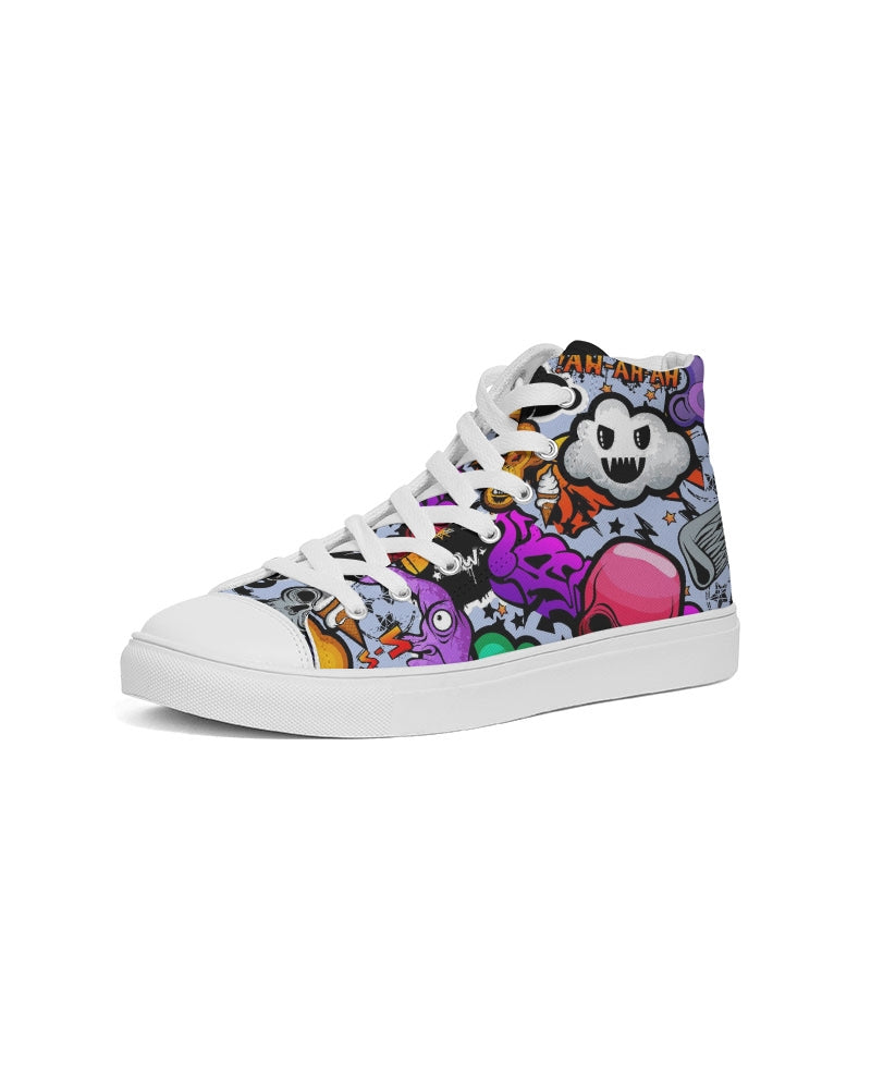 Spooky Graffiti Men's High Top Canvas Shoe