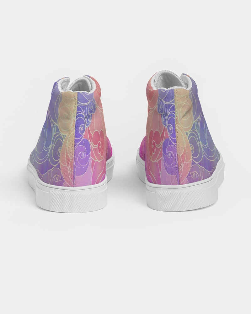 Pastel Clouds Men's High Top Canvas Shoe